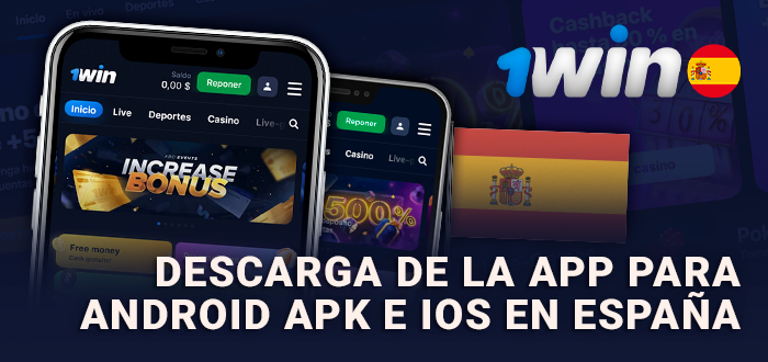 1Win app para dispositivos iOS y android para jugadores de España