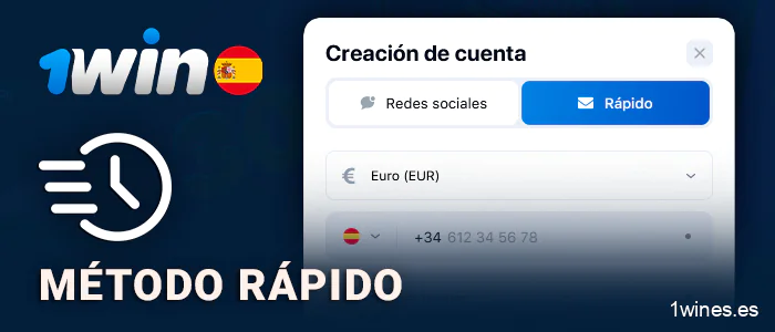 Registro rápido de la cuenta en el sitio web de 1Win