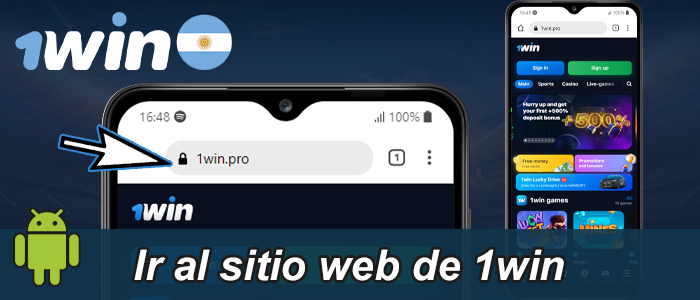 Abra su navegador y vaya a 1win