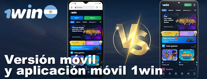 Versión móvil vs app 1win