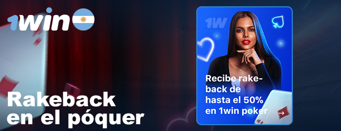 Rakeback de póker 1win hasta 50%